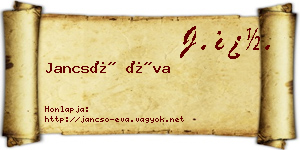 Jancsó Éva névjegykártya