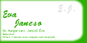 eva jancso business card